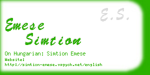 emese simtion business card